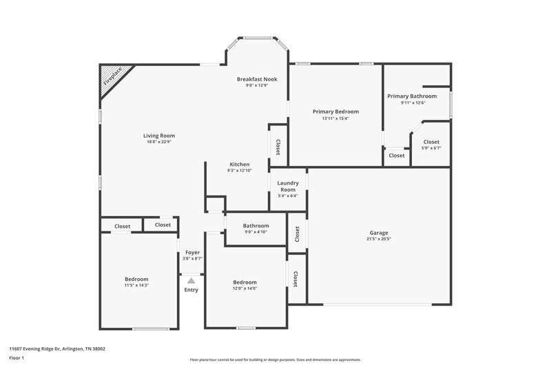 3,410/Mo, 11607 Evening Ridge Dr Arlington, TN 38002 Floor Plan View