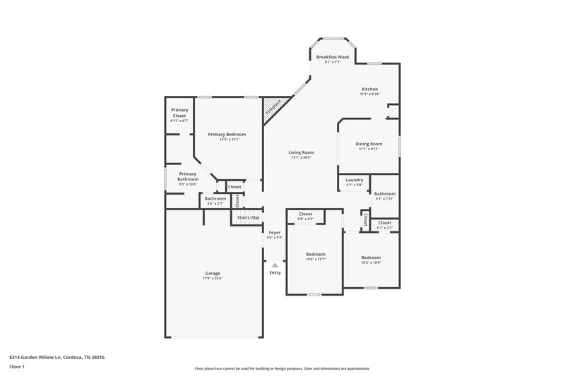 2,700/Mo, 8314 Garden Willow Ln Cordova, TN 38016 Floor Plan View