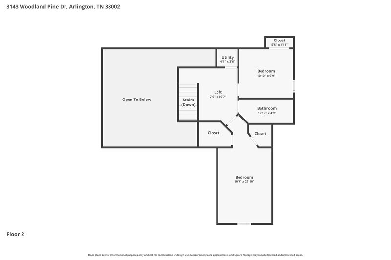 1,995/Mo, 3143 Woodland Pine Dr Lakeland, TN 38002 Floor Plan View 2