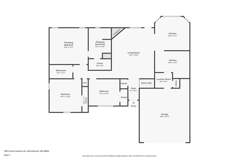 2,205/Mo, 10812 Paul Coleman Dr Olive Branch, MS 38654 Floor Plan View
