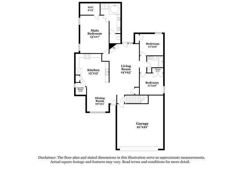 1,870/Mo, 8863 Shellflower Dr Southaven, MS 38671 Floor Plan View