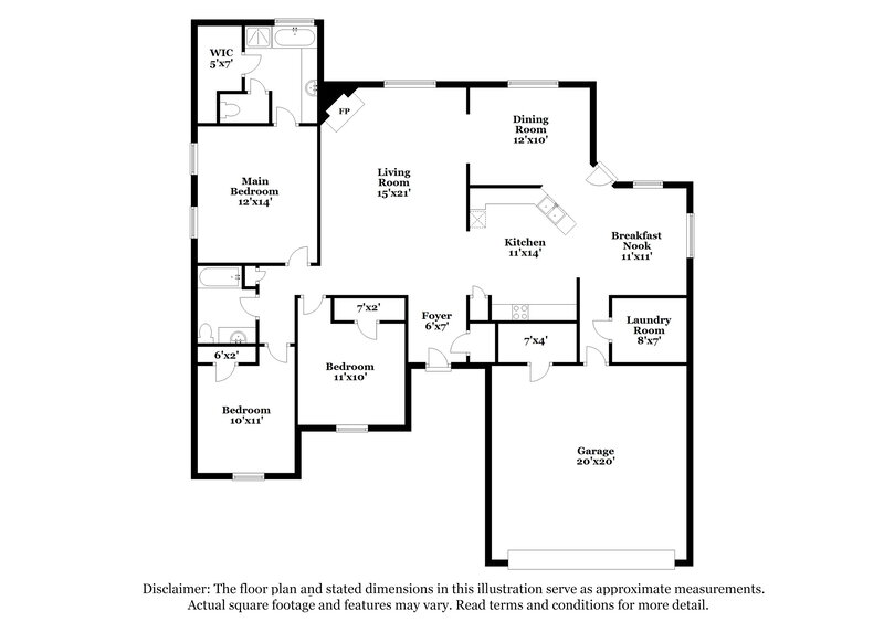 2,095/Mo, 5929 White Ridge Cir E Olive Branch, MS 38654 Floor Plan View