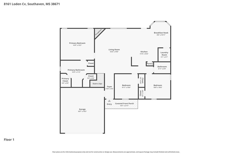 2,040/Mo, 8161 Loden Cv Southaven, MS 38671 Floor Plan View