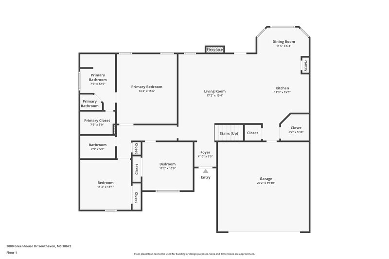 2,140/Mo, 3080 Greenhouse Dr Southaven, MS 38672 Floorplan View