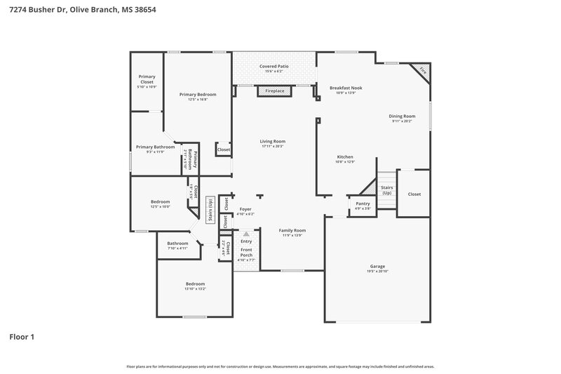 2,300/Mo, 7274 Busher Dr Olive Branch, MS 38654 Floor Plan View 2