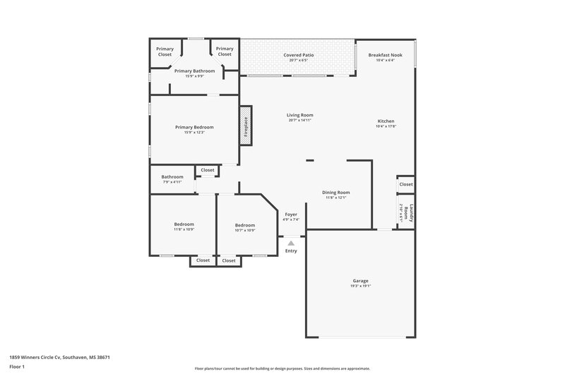 2,225/Mo, 1859 Winners Circle Cv Southaven, MS 38671 Floor Plan View