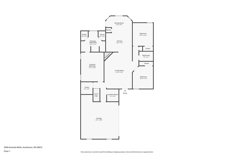 2,425/Mo, 3209 Amanda Belle Southaven, MS 38672 Floor Plan View