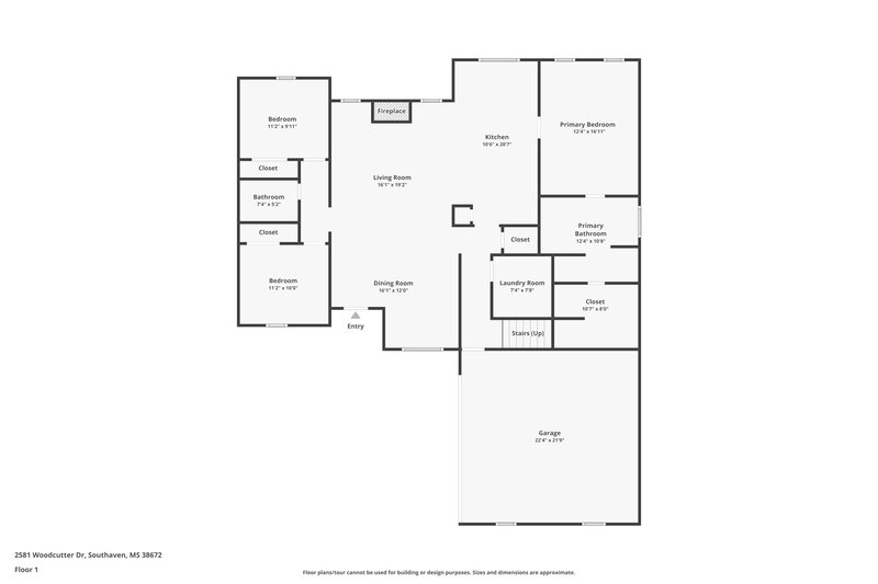 2,380/Mo, 2581 Woodcutter Dr Southaven, MS 38672 Floor Plan View