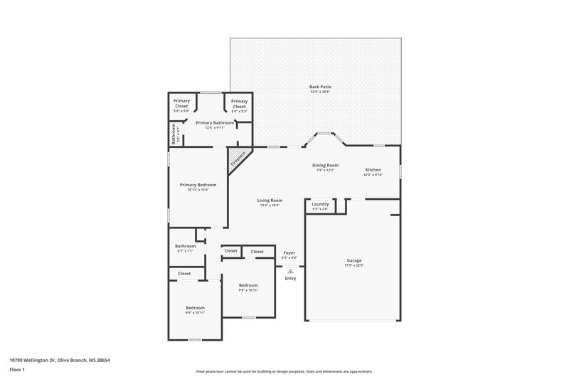 1,760/Mo, 10790 Wellington Dr Olive Branch, MS 38654 Floor Plan View
