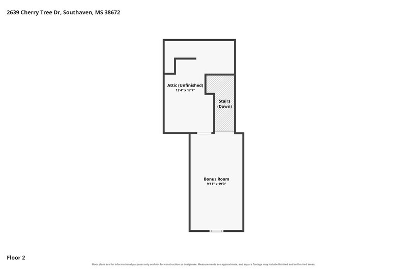 2,205/Mo, 2639 Cherry Tree Dr Southaven, MS 38672 Floor Plan View 2