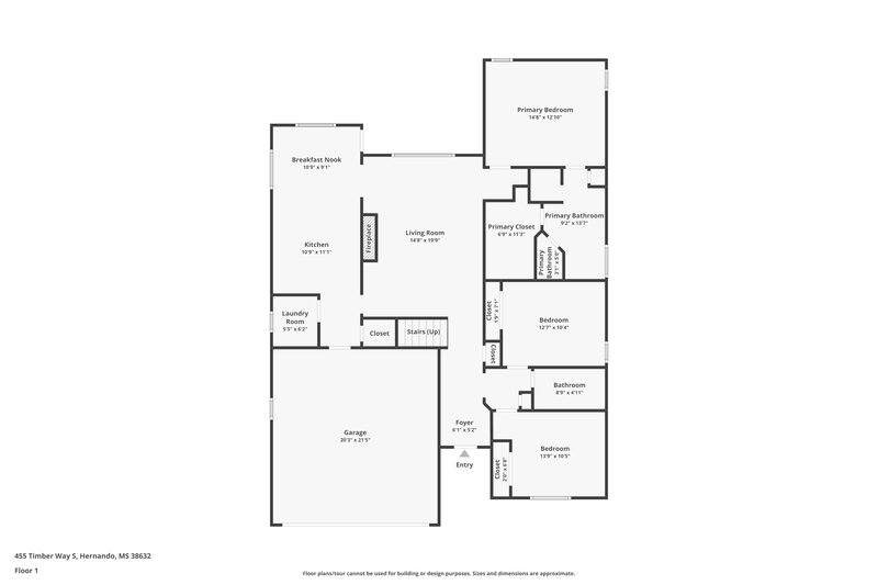 1,790/Mo, 455 Timber Way S Hernando, MS 38632 Floorplan View