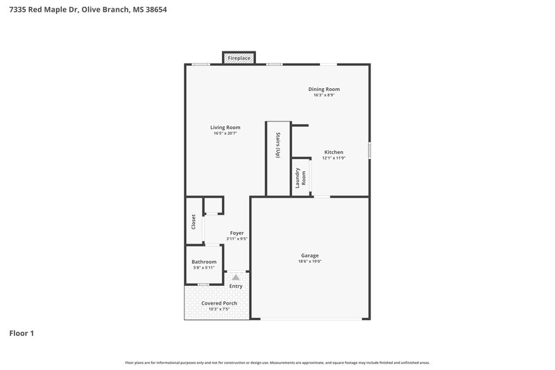 1,915/Mo, 7335 Red Maple Dr Olive Branch, MS 38654 Floor Plan View