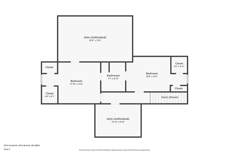 2,015/Mo, 6723 Crystal Dr Olive Branch, MS 38654 Floor Plan View 2
