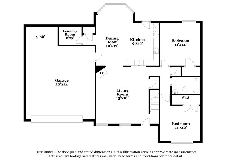 1,845/Mo, 12807 Fox Bend Ln Olive Branch, MS 38654 Floor Plan View