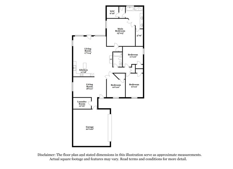 2,040/Mo, 4276 Arabella Dr Southaven, MS 38672 Floor Plan View