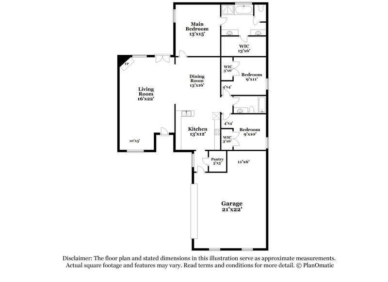 2,065/Mo, 3376 Valley Crest Dr Southaven, MS 38672 Floor Plan View