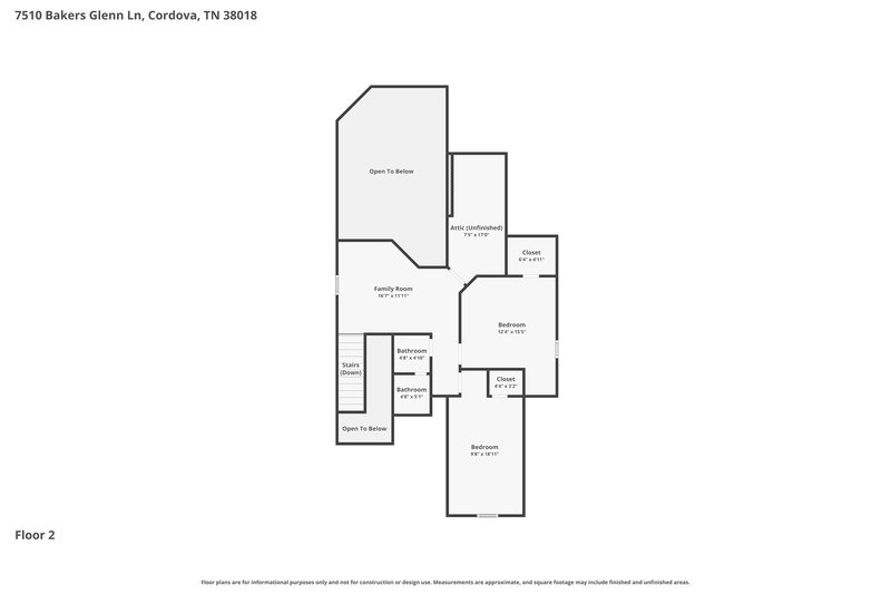 1,845/Mo, 7510 Bakers Glenn Ln Cordova, TN 38018 Floor Plan View 2