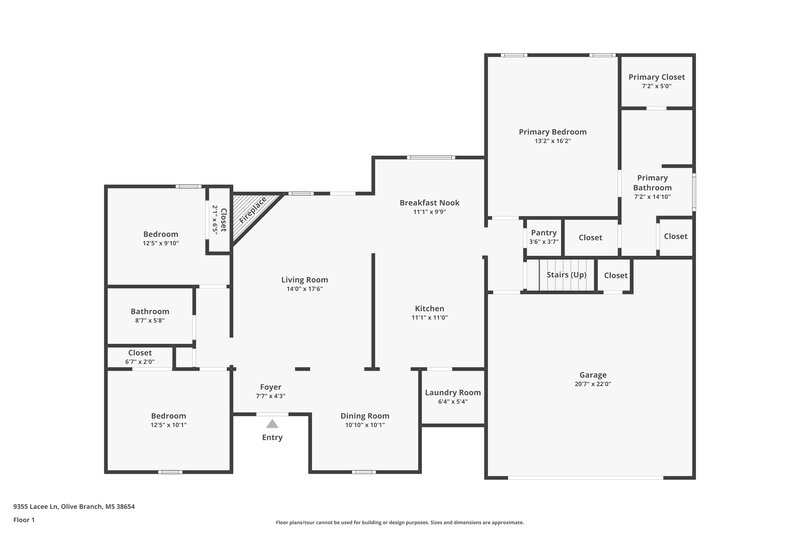 1,960/Mo, 9355 Lacee Ln Olive Branch, MS 38654 Floor Plan View