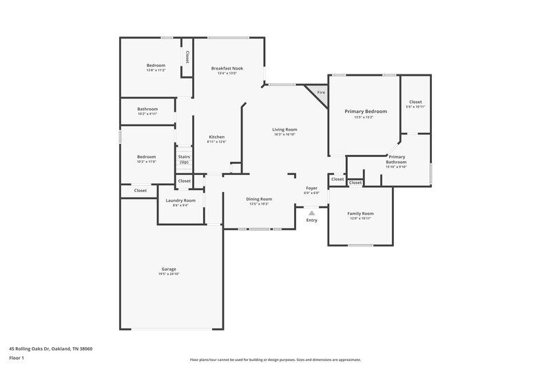 2,150/Mo, 45 Rolling Oaks Dr Oakland, TN 38060 Floor Plan View