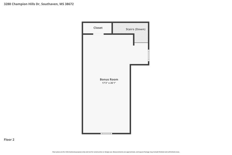 2,495/Mo, 3288 Champion Hills Dr Southaven, MS 38672 Floor Plan View 2