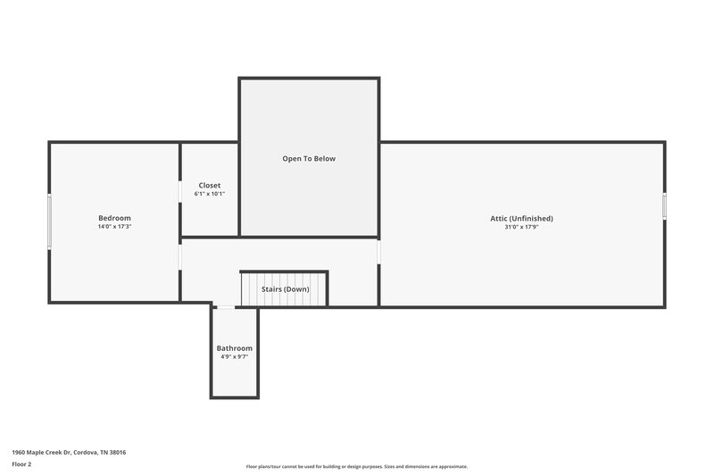 2,100/Mo, 1960 Maple Creek Dr Cordova, TN 38016 Floor Plan View 2