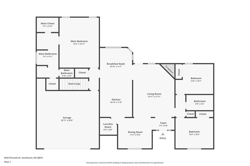 1,905/Mo, 8332 Pinnacle Dr Southaven, MS 38672 Floor Plan View