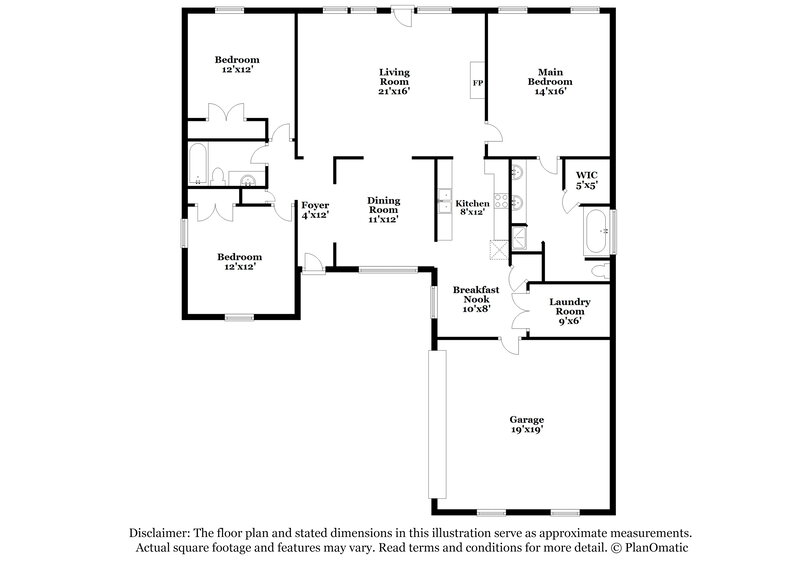 2,045/Mo, 4317 Nicholas Ln Southaven, MS 38672 Floor Plan View
