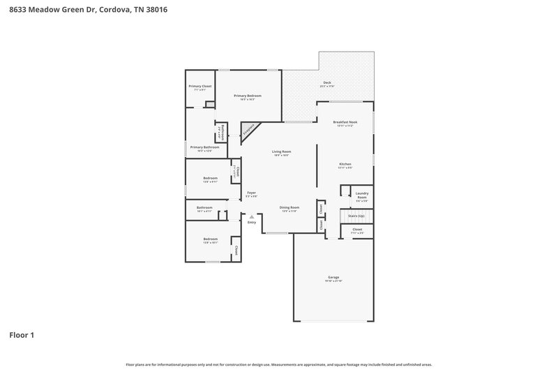 2,325/Mo, 8633 Meadow Green Dr Cordova, TN 38016 Floor Plan View