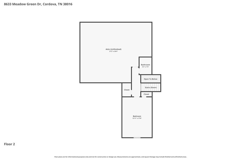 2,325/Mo, 8633 Meadow Green Dr Cordova, TN 38016 Floor Plan View 2
