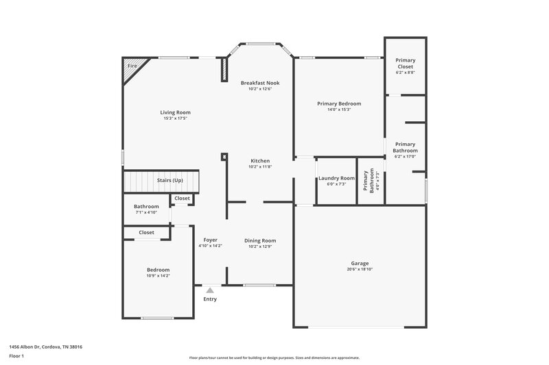 2,355/Mo, 1456 Albon Dr Cordova, TN 38016 Floor Plan View