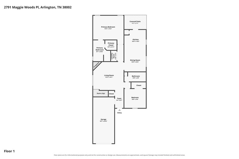 1,720/Mo, 2791 Maggie Woods Pl Arlington, TN 38002 Floor Plan View