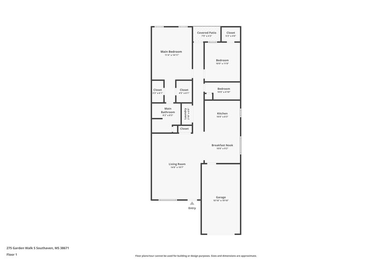 1,685/Mo, 275 Garden Walk S Southaven, MS 38671 Floorplan View