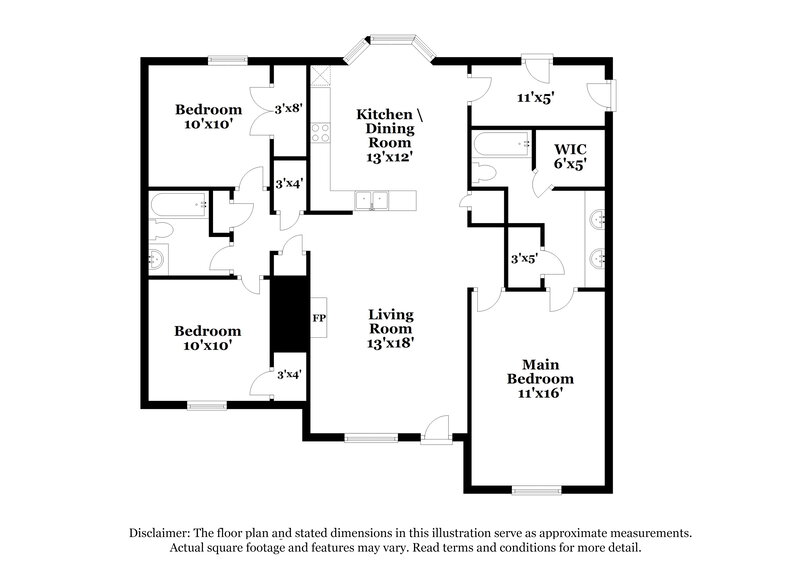 1,635/Mo, 4413 Shadow Glen Dr Horn Lake, MS 38637 Floor Plan View