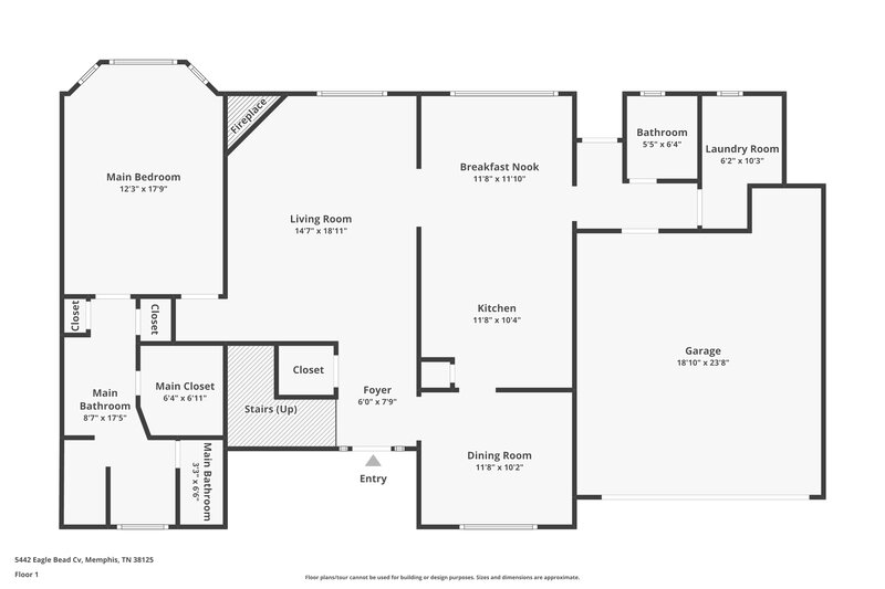 1,995/Mo, 5442 EAGLE BEAD COVE Memphis, TN 38125 Floor Plan View