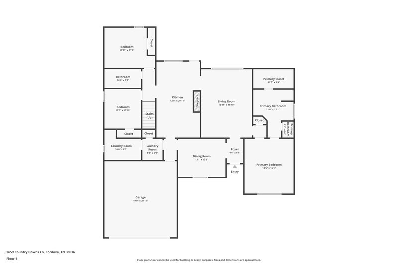 1,990/Mo, 2659 Country Downs Ln Cordova, TN 38016 Floorplan View