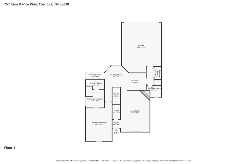 1,765/Mo, 757 Rain Dance Way Cordova, TN 38018 Floor Plan View