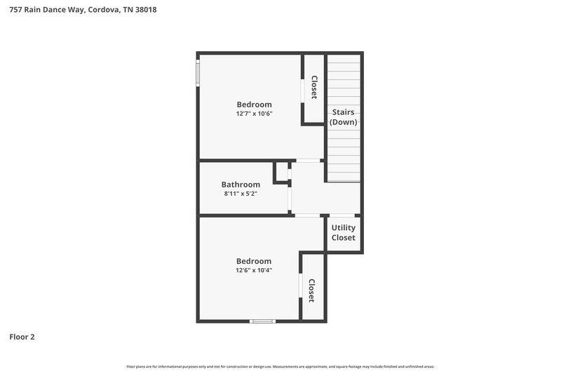 1,765/Mo, 757 Rain Dance Way Cordova, TN 38018 Floor Plan View 2