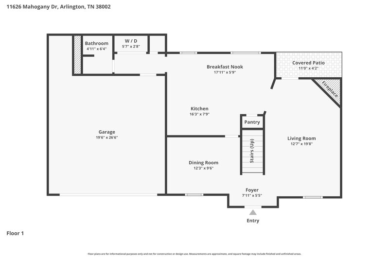 2,135/Mo, 11626 Mahogany Dr Arlington, TN 38002 Floor Plan View