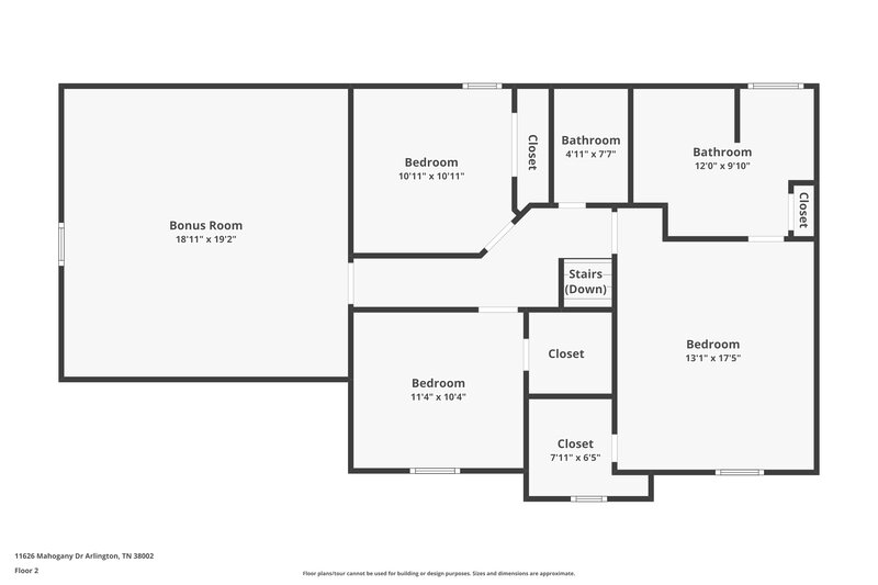 2,135/Mo, 11626 Mahogany Dr Arlington, TN 38002 Floorplan View 2