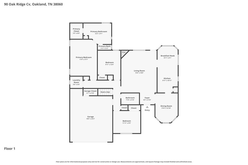 1,975/Mo, 90 Oak Ridge Cove Oakland, TN 38060 Floor Plan View