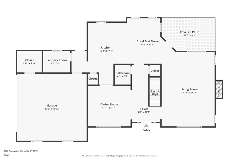 2,515/Mo, 6808 Forrest Circle Bartlett, TN 38135 Floor Plan View