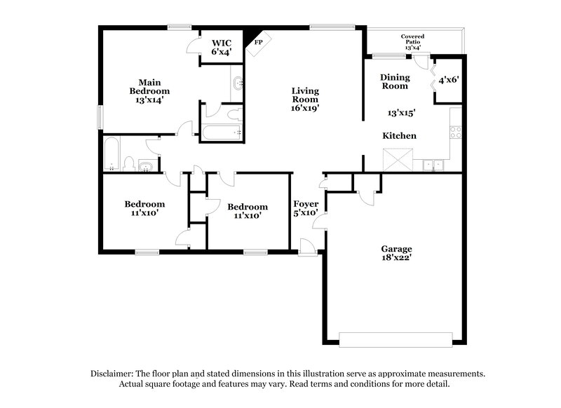 1,745/Mo, 6314 Oak Run Dr E Olive Branch, MS 38654 Floor Plan View