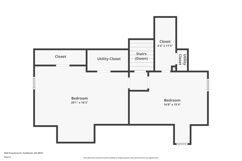2,015/Mo, 2644 Graystone Dr Southaven, MS 38671 Floorplan View 2