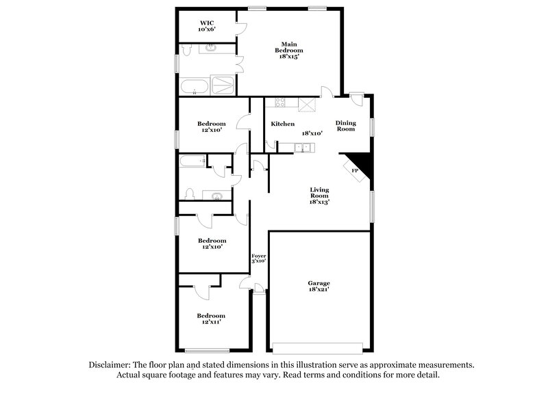 2,105/Mo, 9460 Eckley Pl Cordova, TN 38018 Floorplan View