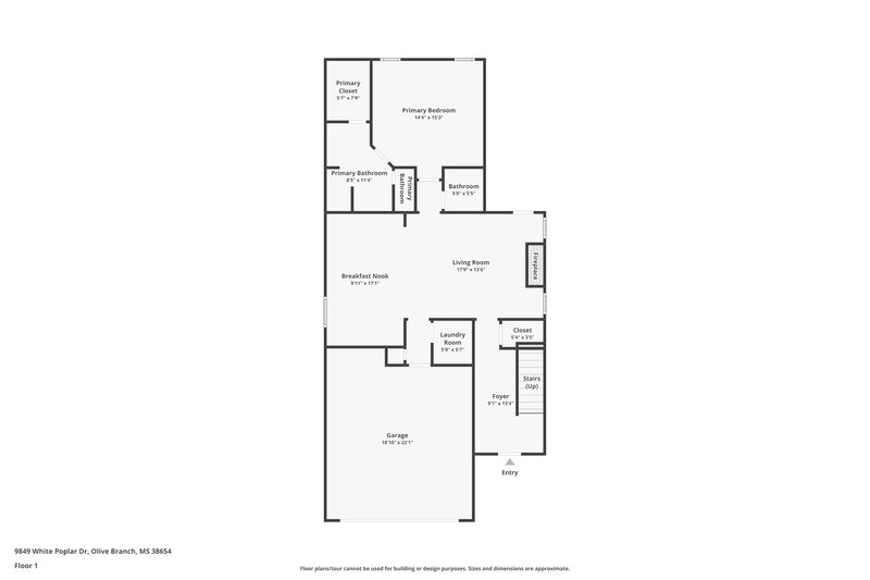 2,650/Mo, 9849 White Poplar Drive Olive Branch, MS 38654 Floor Plan View