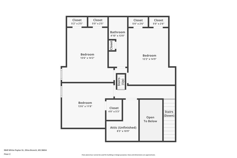 2,650/Mo, 9849 White Poplar Drive Olive Branch, MS 38654 Floor Plan View 2