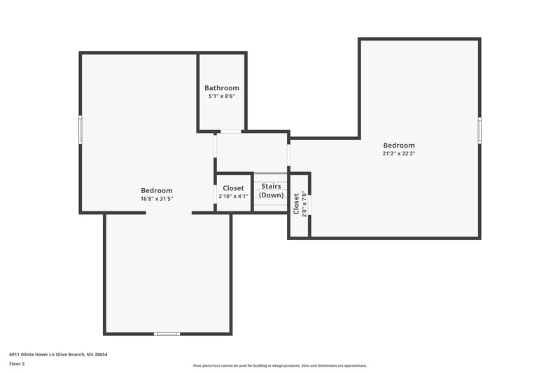 2,320/Mo, 6911 White Hawk Ln Olive Branch, MS 38654 Floor Plan View