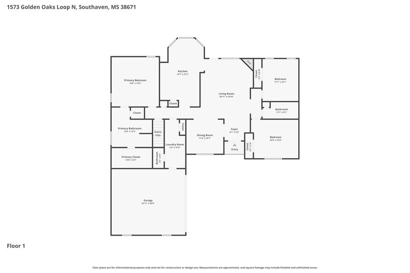 2,365/Mo, 1573 Golden Oaks Loop N Southaven, MS 38671 Floor Plan View