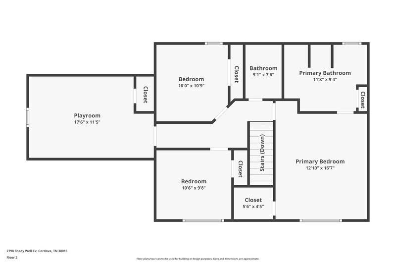 1,970/Mo, 2798 Shady Well Cv Cordova, TN 38016 Floor Plan View 2