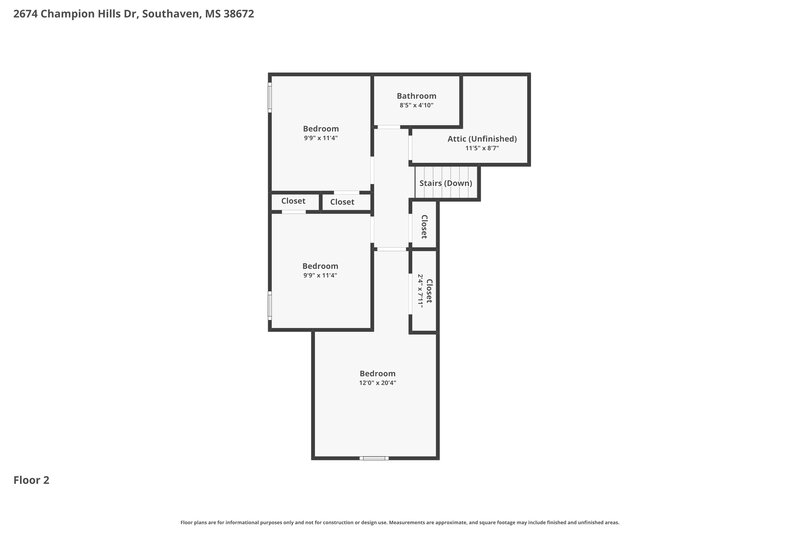 2,530/Mo, 2674 Champion Hills Dr Southaven, MS 38672 Floor Plan View 2